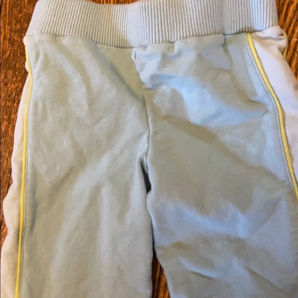 Girls Carter’s sweat pants blue with green piping